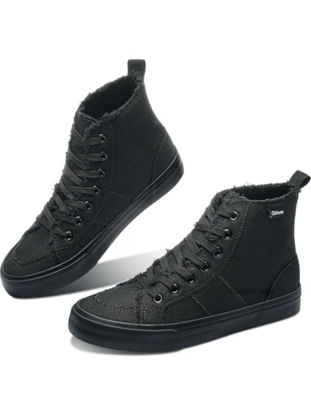 High Top Canvas Sneakers Lace Up Mid Fashion Casual Shoes
